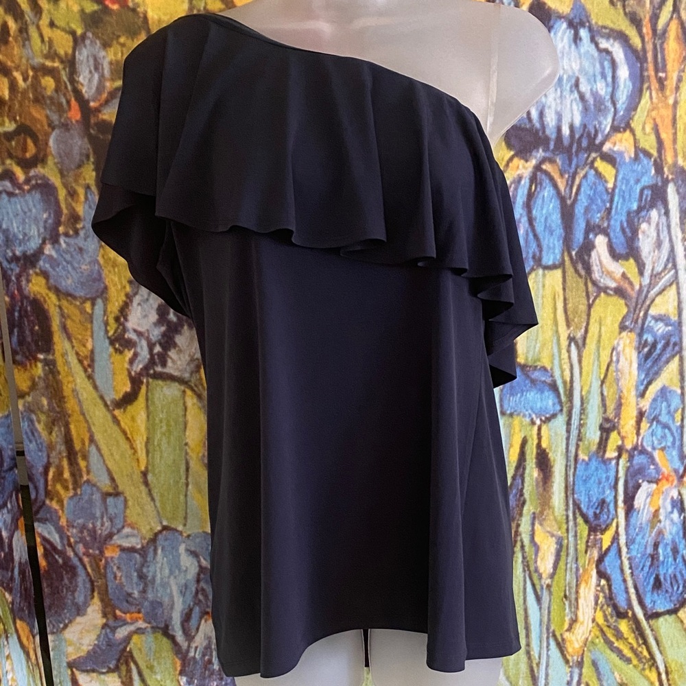 🌹NWT, Pretty, INC, Midnight Blue, One Shoulder Top in size L